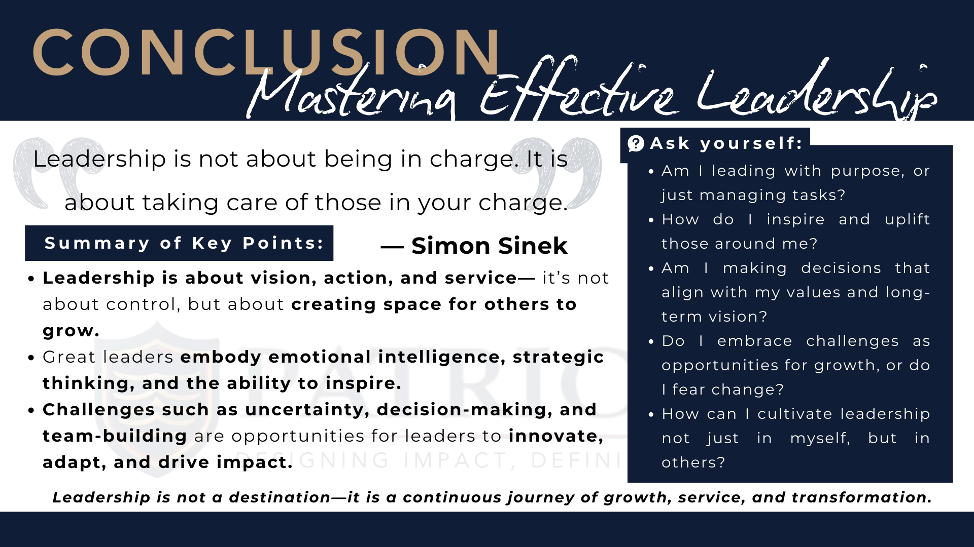 Slide 8_ Conclusion – Mastering Leadership